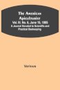The American Apiculturist. Vol. III. No. 6, June 15, 1885; A Journal Devoted to Scientific and Practical Beekeeping