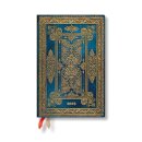 Blue Luxe (Luxe Design) Mini 12-month Horizontal Hardback Dayplanner 2025 (Elastic Band Closure)