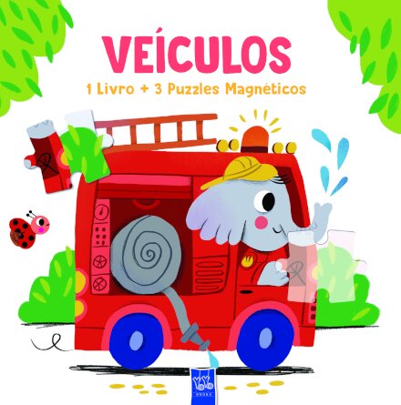 Veículos 1 Livro + 3 Puzzles magnéticos