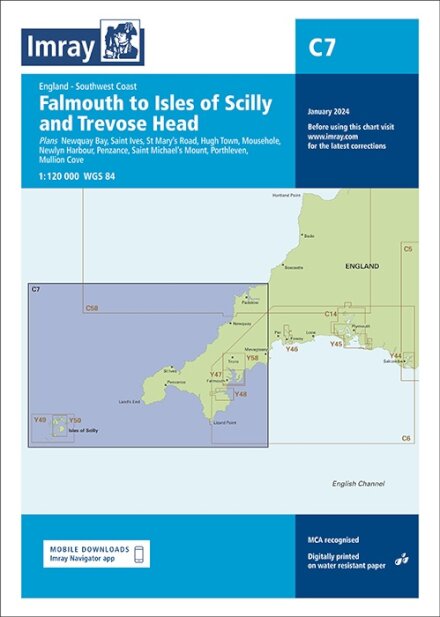 Imray Chart C7 : Falmouth to Isles of Scilly and Trevose Head : C7