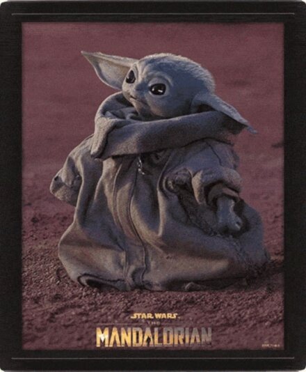 Star Wars: The Mandalorian (Grogu) 10 x 8" 3D Lenticular Poster (Framed)
