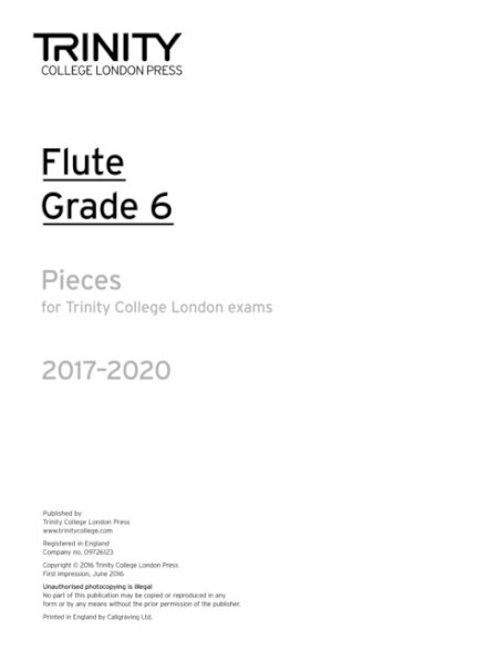 Trinity College London: Flute Exam Pieces Grade 6 2017–2020 (part only)