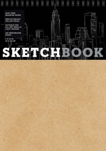Sketchbook 7 x 10" Fliptop Landscape Kraft Spiral Hardcover Mixed Media Sketchbook for Drawing