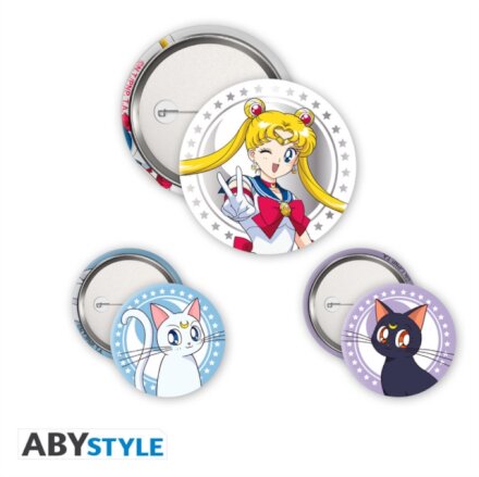 Sailor Moon Luna & Artemis 3 Badge Pack