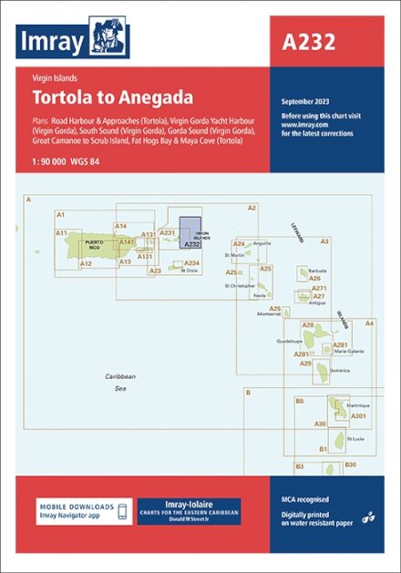 Imray Chart A232 : Tortola to Anegada : 232
