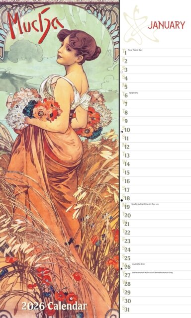 Mucha Deluxe Wall Sunday Start Calendar
