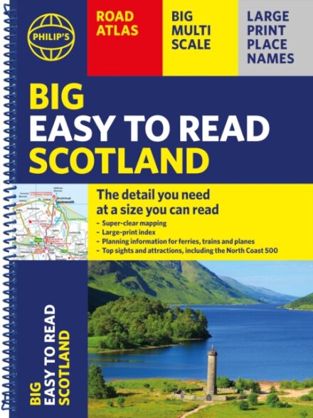 Philip's Big Easy to Read Scotland Road Atlas (Spiral A3)