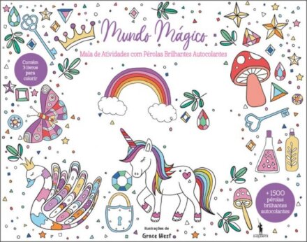 Mundo Mágico - Mala de Atividades Com Pérolas Brilhantes Autocolantes