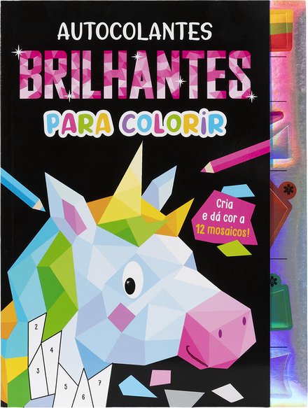 Autocolantes brilhantes para colorir (unicórnio)