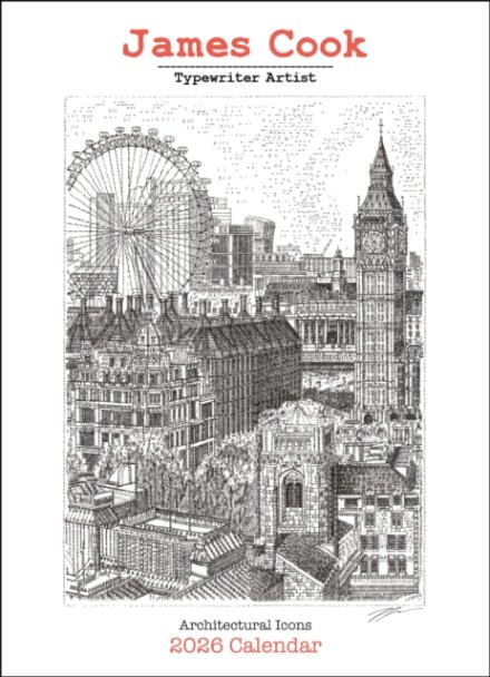 James Cook Typewriter Artist 2026 Wall Calendar