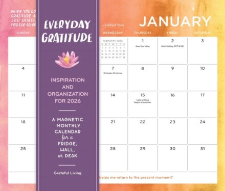Everyday Gratitude Magnetic Wall Calendar 2026