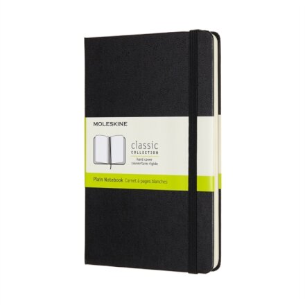 Moleskine Medium Plain Hardcover Notebook: Black
