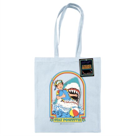 Steven Rhodes (Stay Positive) Pastel Blue Tote Bag