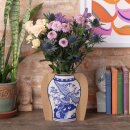 Cardboard Vase Sleeve - Blue & White Oriental