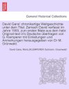 David Gans' Chronikartige Weltgeschichte Unter Dem Titel