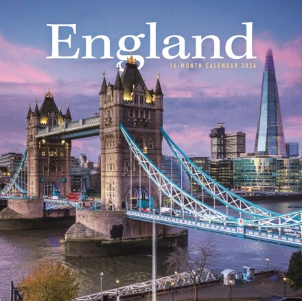 England Square Wall Calendar 2026