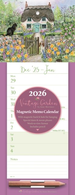 Vintage Garden Weektoview Magnetic Calen