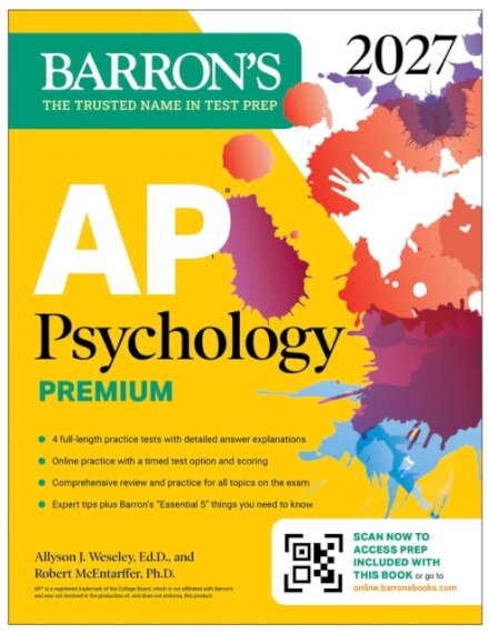 AP Psychology Premium, 2027: Prep Book with 4 Practice Tests + Comprehensive Review + Online Practice