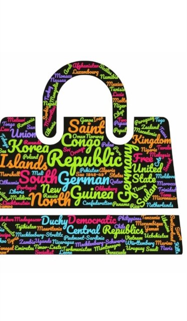 world countries suitcase themed creative blank journal