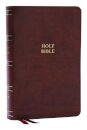 NKJV, Single-Column Reference Bible, Verse-by-verse, Brown Leathersoft, Red Letter, Comfort Print (Thumb Indexed)