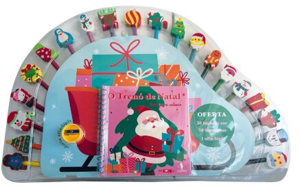 O Trenó de Natal (com 20 lápis e borrachas)