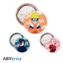 Naruto Sasuke & Sakura 3 Badge Pack