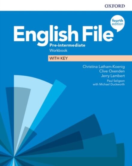 English File, 4th Edition Pre-Intermediate Workbook with Key