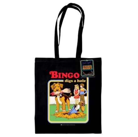 Steven Rhodes (Bingo Digs A Hole) Black Tote Bag