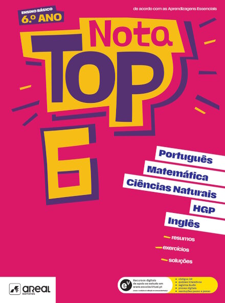 Nota Top 6 - 6.º Ano  Matemática, Português, Ciências naturais, História e Geografia de Portugal e Inglês