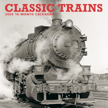 Trains Square Wall Sunday Start Calendar
