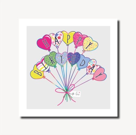 Pretty Lilly Heart Birthday Balloons