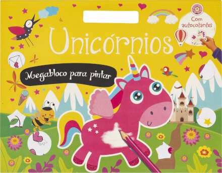 Unicórnios- Megabloco para pintar com autocolantes