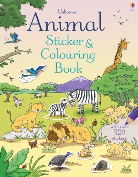 Animal Sticker And Colouring Book