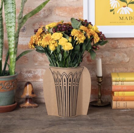 Cardboard Vase Sleeve - Cut Glass