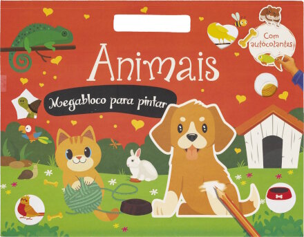 Animais - Megabloco para pintar com autocolantes