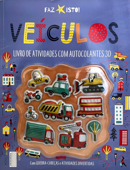 Veículos: Livro de Atividades com Autocolantes 3D