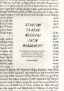 Starting to Read Medieval Latin Manuscript