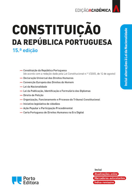 Constituição da República Portuguesa - Edição Académica - 15.ª edição
