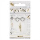 GLASSES & LIGHTNING BOLT PIN BADGE