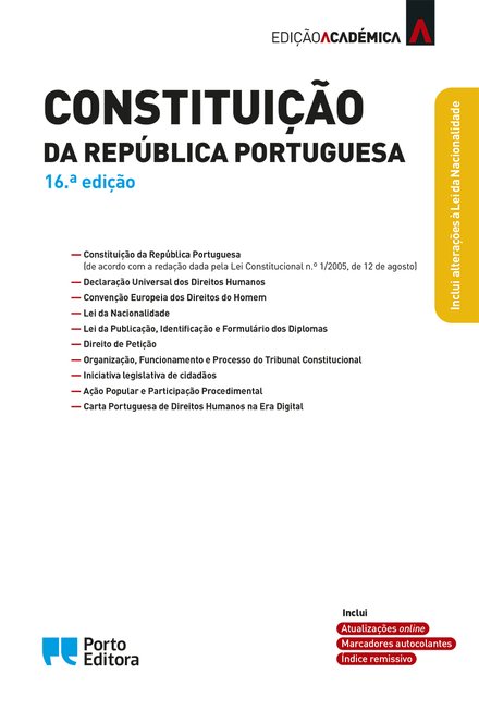 Constituição da República Portuguesa - Edição Académica 16.ª edição